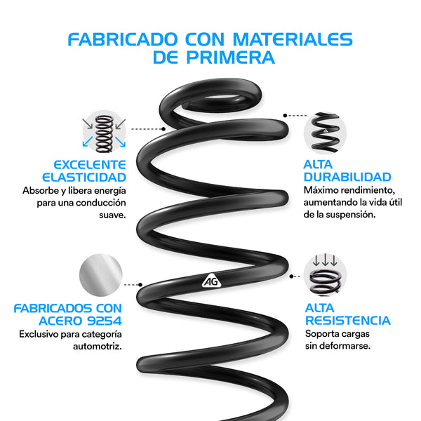 Kit Original Resortes y Amortiguadores Ford Fiesta 1.6L 4.0 Cil 2014-2018 8 Piezas Del y Tras