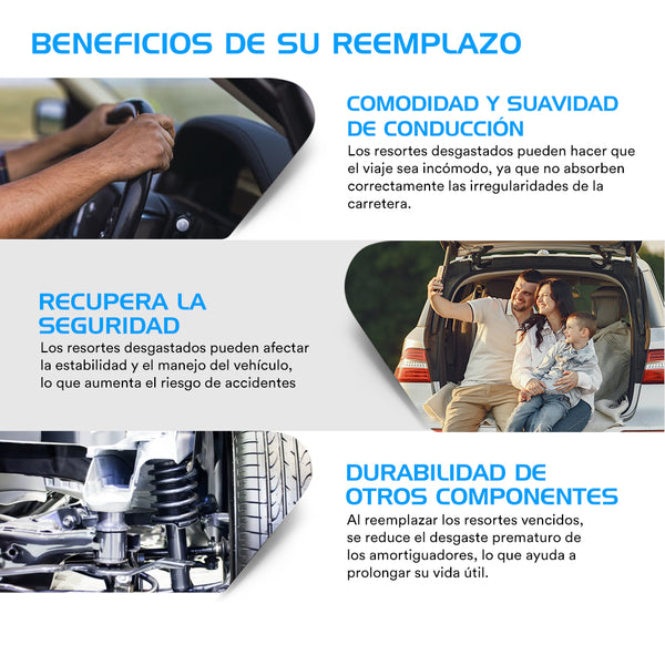 Resortes Originales Ag Confort Mazda 2 (Tercera generación) 2008-2014 Delanteros y Traseros