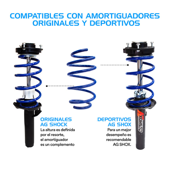 Resortes Deportivos AG Kit Volkswagen Golf GTI MK8 2022-2025 Delanteros