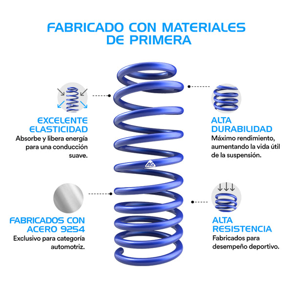 Resortes Deportivos Ag Kit Seat Leon 2017 2018 2019 Del