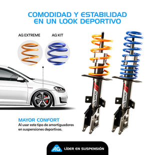 Resortes Deportivos y Amortiguadores Deportivos AG Volkswagen Gol Trend (Sin anclaje) 2008-2020 Delanteros y Traseros