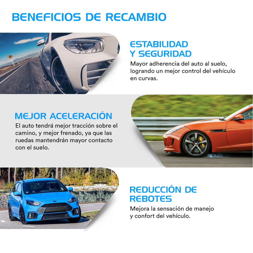Kit Deportivo Resortes Ag Kit y Amortiguadores Ag Shox Audi A3 2.0 55mm 03-12 Kit 8 Piezas