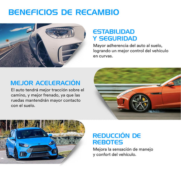 Amortiguadores Deportivos Ag Shox Volkswagen Jetta A7 (Carter 55 mm) (Eje Suspensión Independiente Buje 14 mm) 2018-2024 Traseros