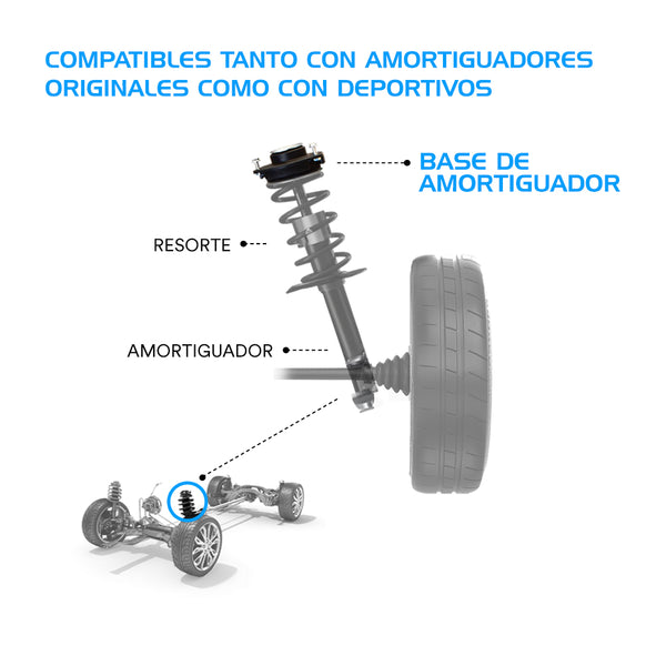 Bases De Amortiguador Original Ag Strut Ford Mustang GT 94-04 Par Delanteros