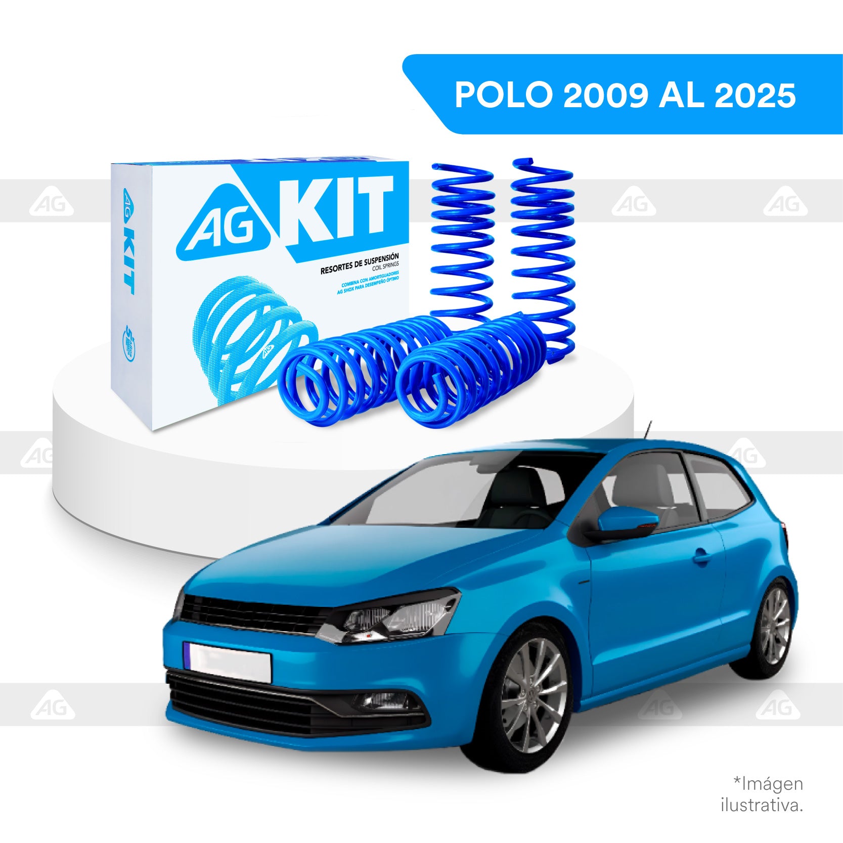 Resortes Deportivos AG Kit Volkswagen Polo 2009-2025 Kit 4 Piezas
