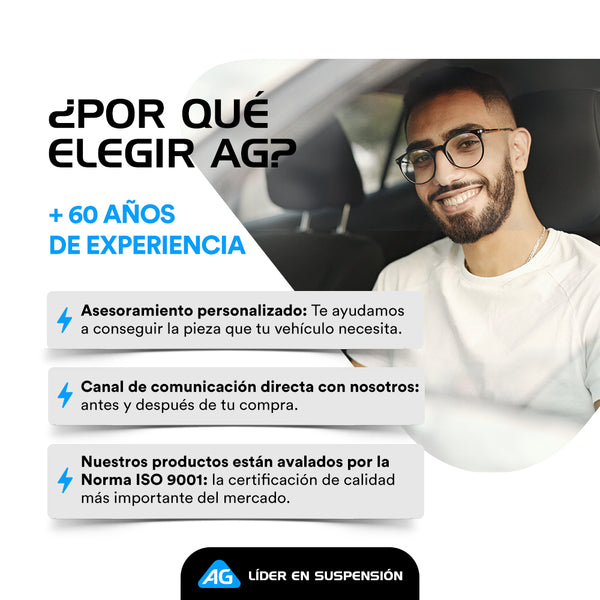 Amortiguadores y Bases Ag Seat Ateca (Eje rígido Buje 10 mm) 2017-2022 Traseros