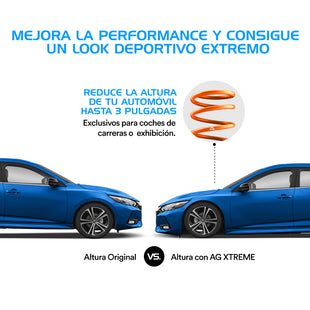 Resortes Deportivos AG Xtreme Nissan Versa 2012-2025 Delanteros y Traseros