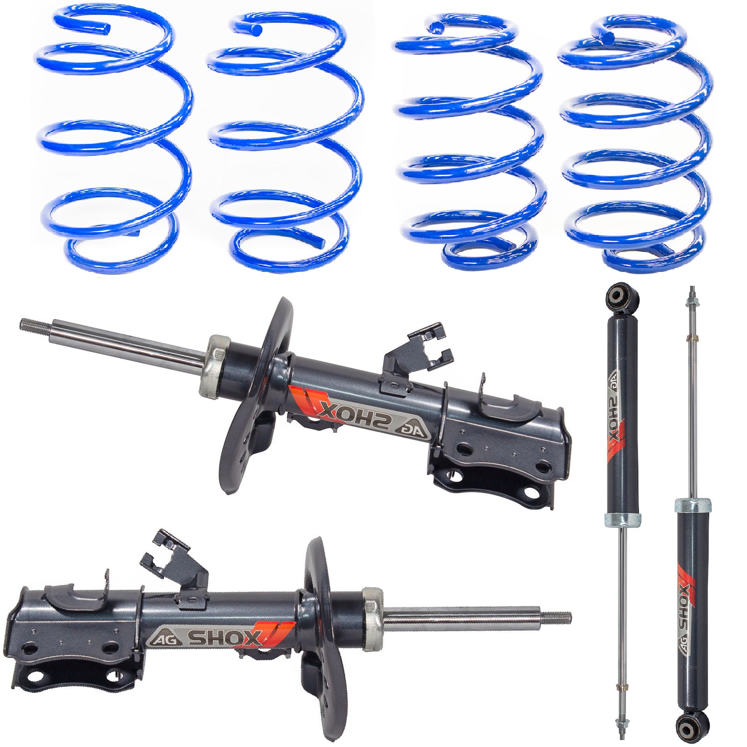 Kit Deportivo Resortes Ag Kit y Amortiguadores Ag Shox Nissan Sentra B17 2013-2019 Delanteros y Traseros