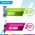 Kit Deportivo Resortes Ag Kit y Amortiguadores Ag Shox Chevrolet Spark 2012-2018 Kit 8 Piezas