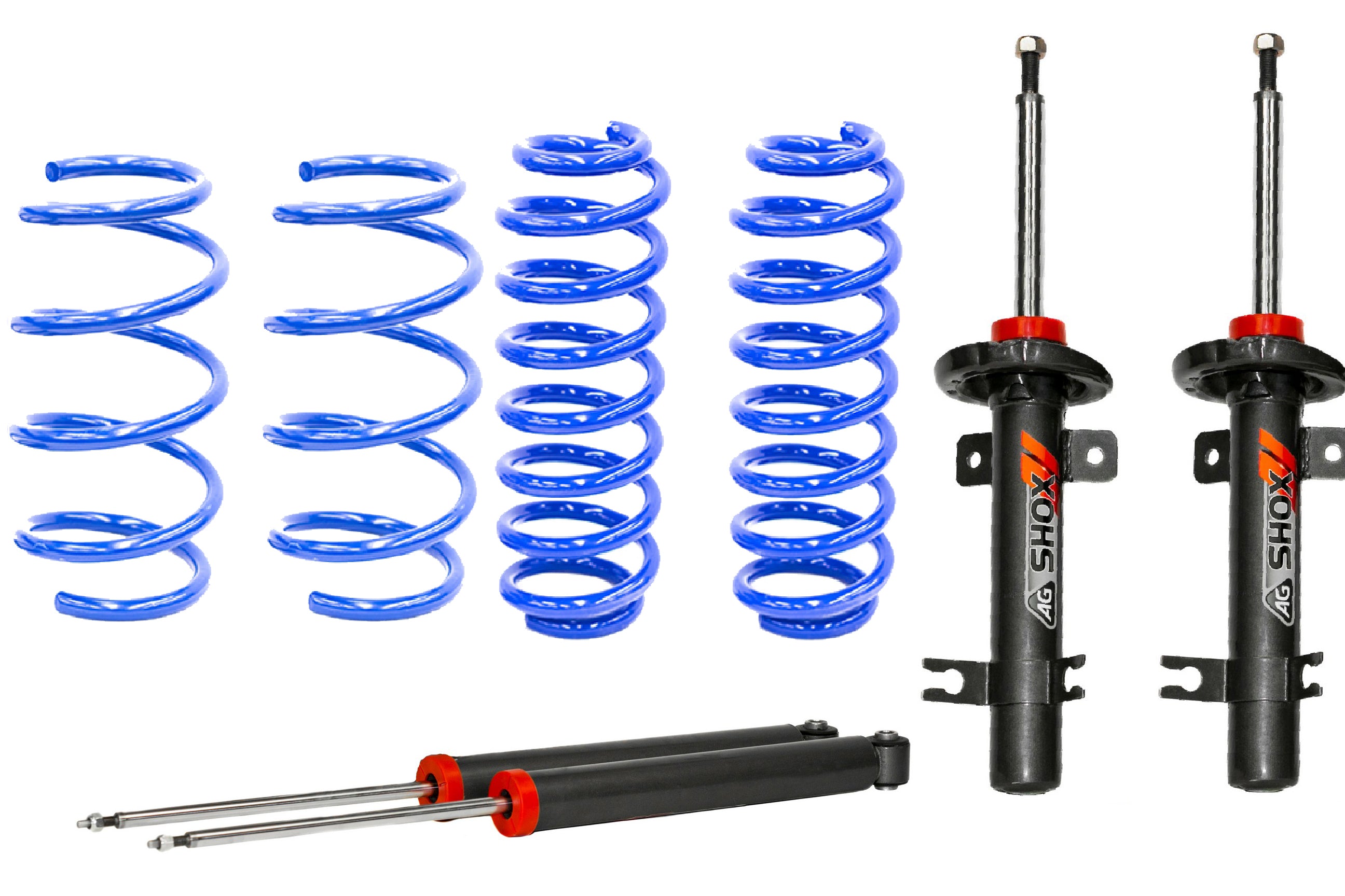 Kit Deportivo Resortes Ag Kit y Amortiguadores Ag Shox Volkswagen Derby 1997-2008 Del y Tras