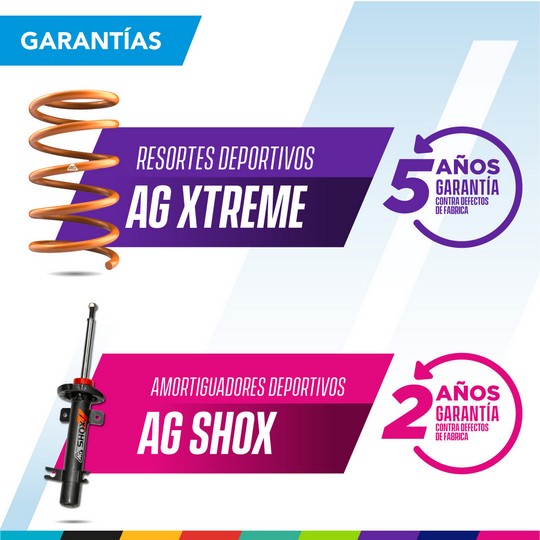 Kit Deportivo Resortes Ag Xtreme y Amortiguadores Ag Shox Nissan Platina All Kit 8 Piezas