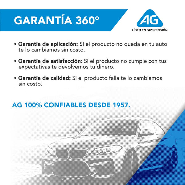 Kit Deportivo Resortes Ag Kit y Amortiguadores Ag Shox Audi A3 2.0 55mm 03-12 Kit 8 Piezas