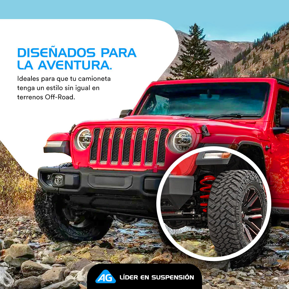 Resortes Todoterreno Ag Off Road Jeep Wrangler 4.0L (Inc. Rubicon) (TJ) 1997-2006 Delanteros y Traseros